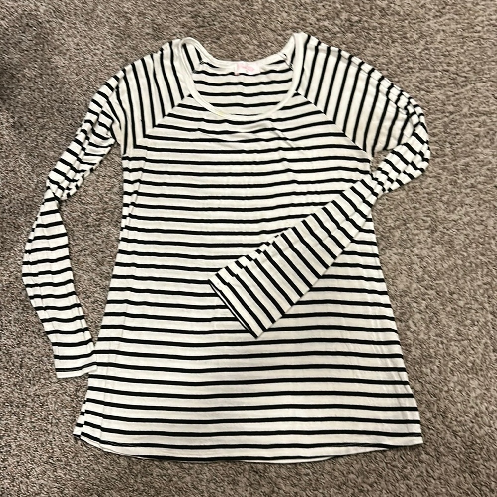 Black and white striped long sleeve shirt